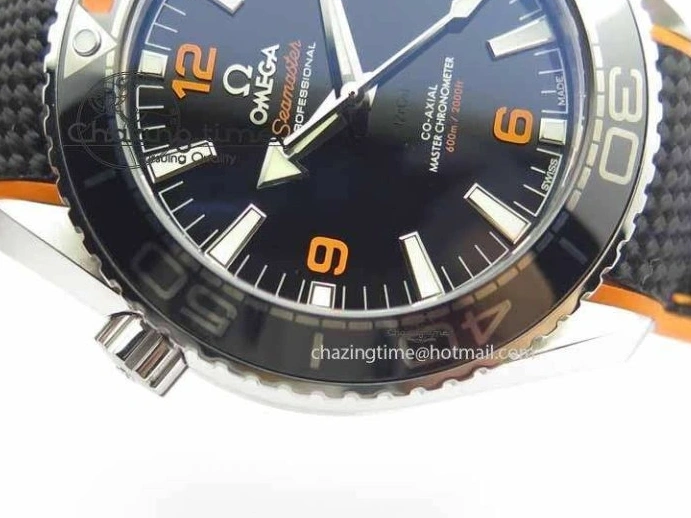 0521 Resilient Planet Ocean 2016 43.5mm SS OM 1:1 Best Edition Black Dial On Black Nylon Strap A 8167